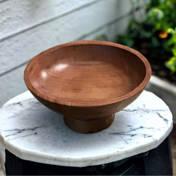 Beautiful Wood Pedestal Bowl - Picture 5 of 15
